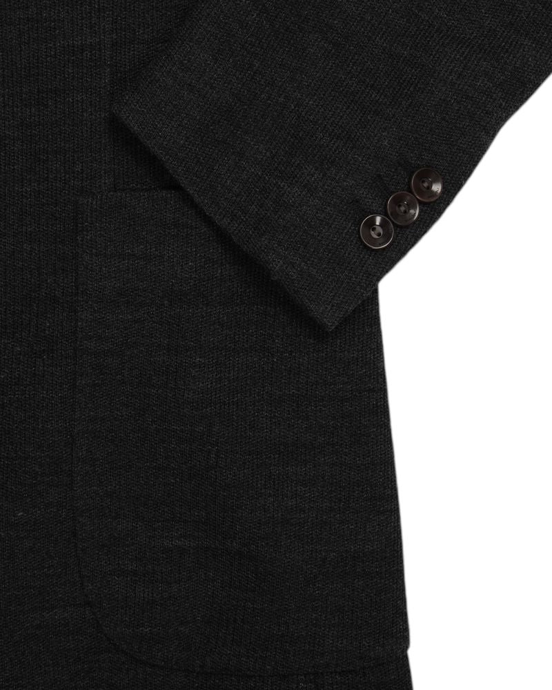 Dark Grey Knitted Wool Blazer