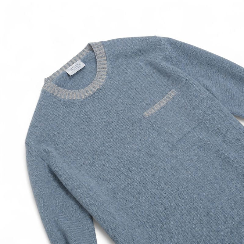 Ice Blue Chunky Cashmere Sweater