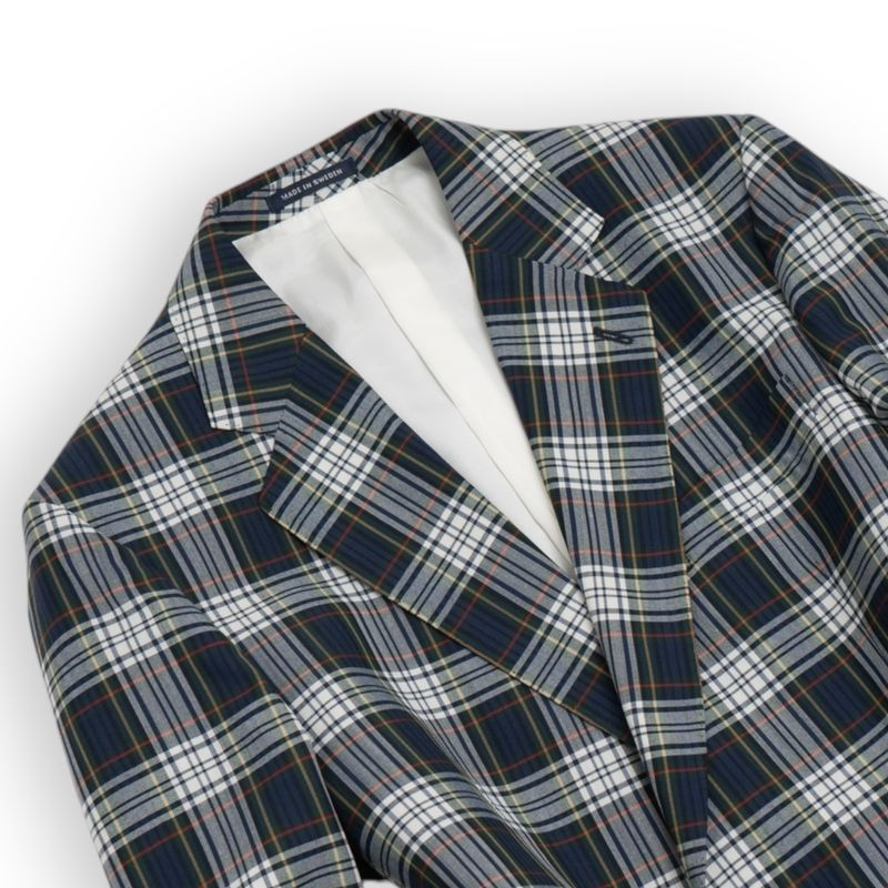Navy Checked Sports Jacket, Made in Sweden