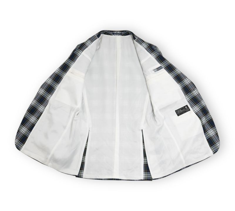 Navy Checked Sports Jacket, Made in Sweden