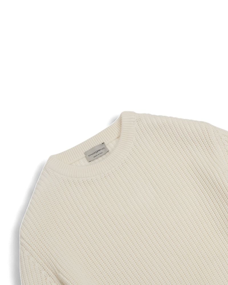 Ivory Honeycomb Cotton Sweater