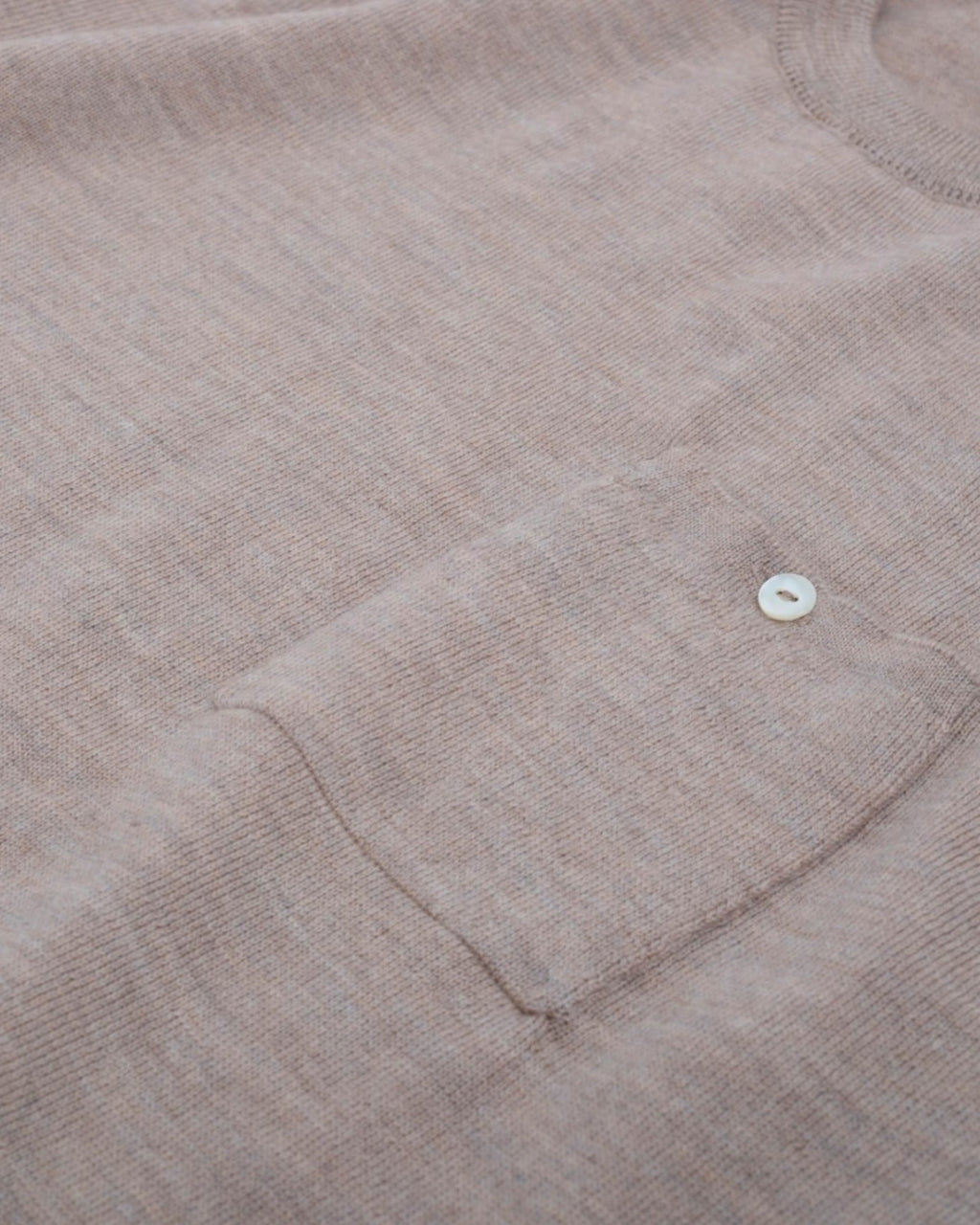 Center on pocket Beige Merino Crewneck by Rubato