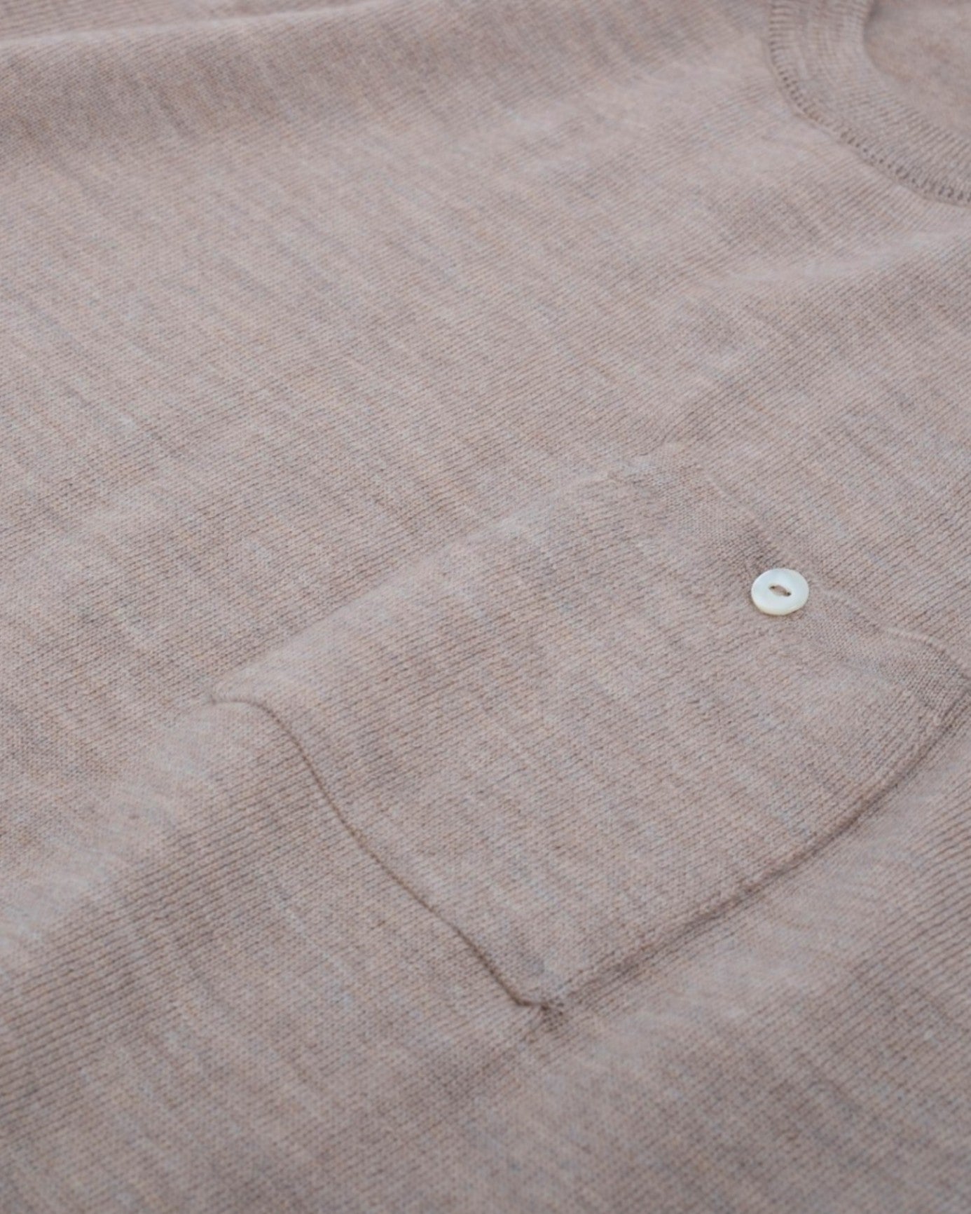 Center on pocket Beige Merino Crewneck by Rubato