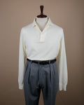 Cream Virgin Wool One-Piece Collar Polo