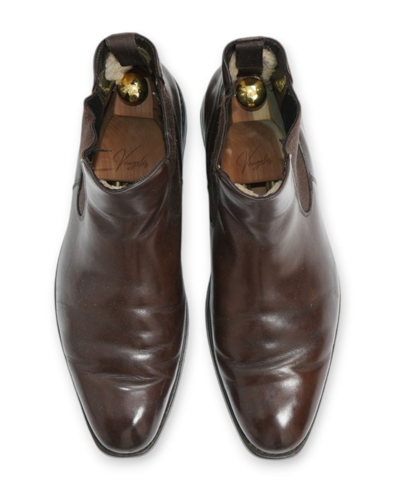 Dark Brown Lamb's Wool Lined Chelsea Boot