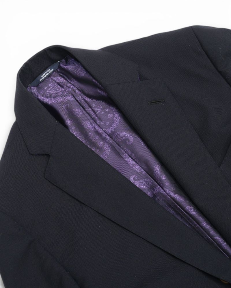 Navy Worsted Wool Sports Jacket