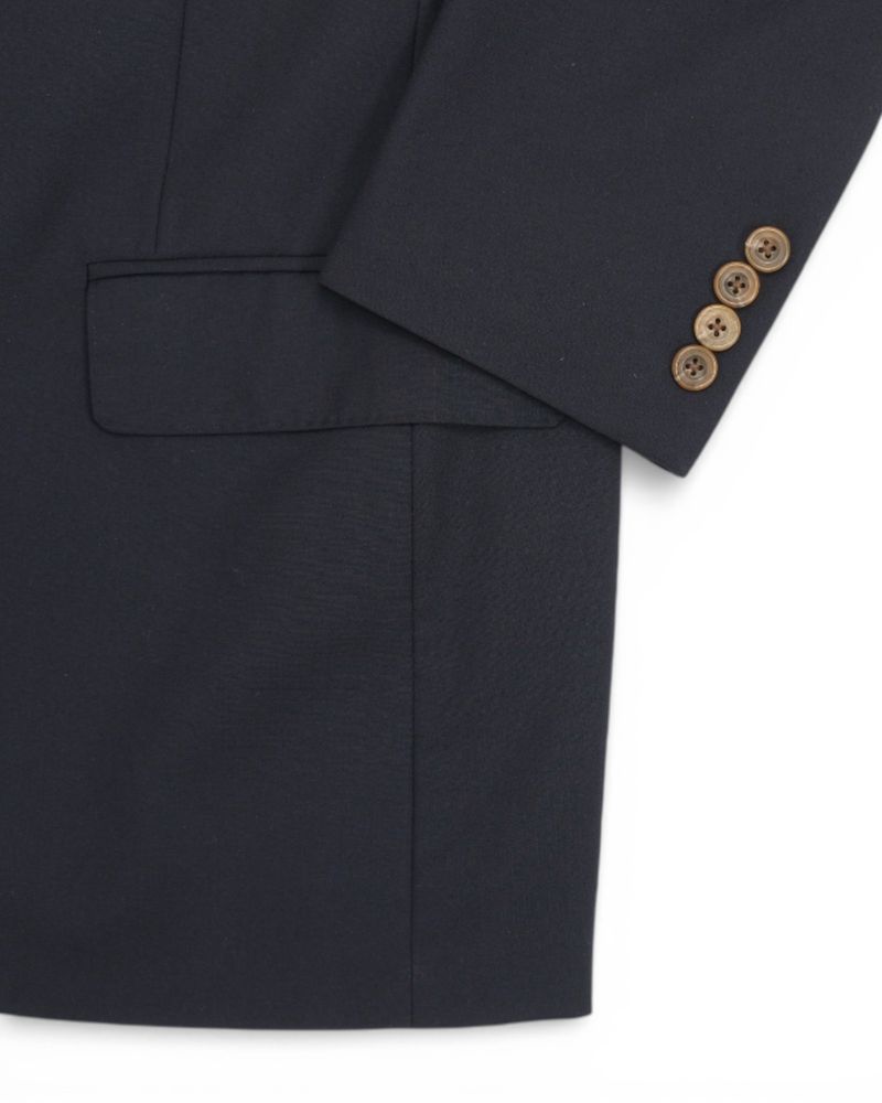 Navy Worsted Wool Sports Jacket