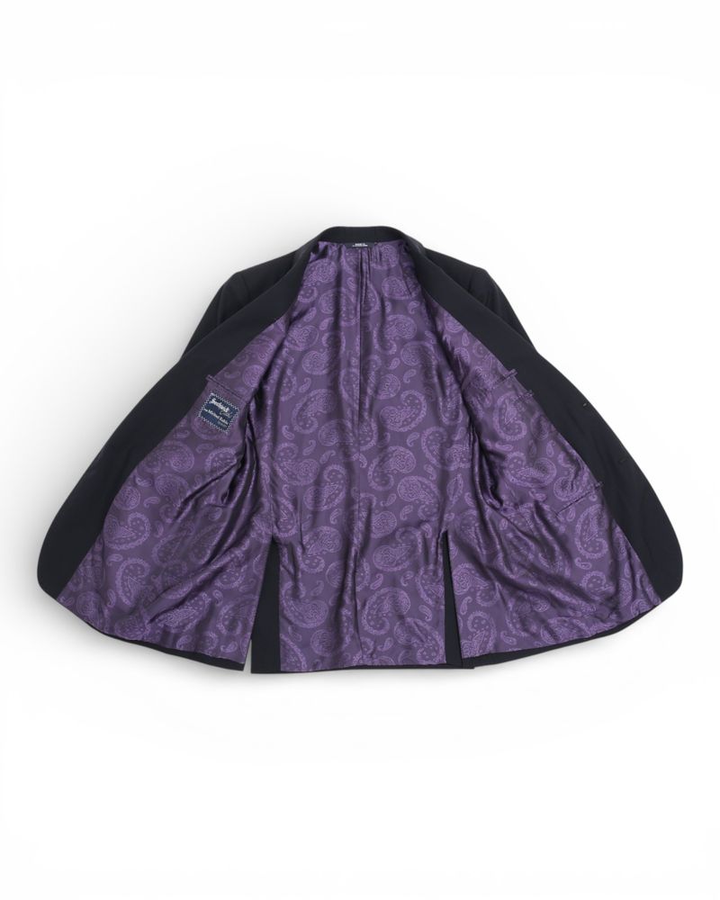 Navy Worsted Wool Sports Jacket