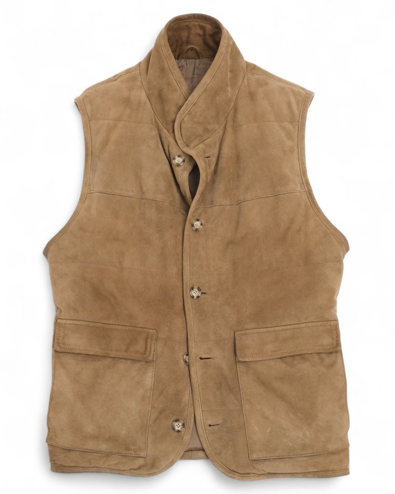 Dark Beige Suede Gilet