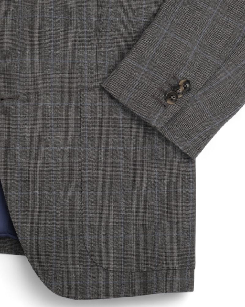 Grey Prince of Wales Wool Blazer