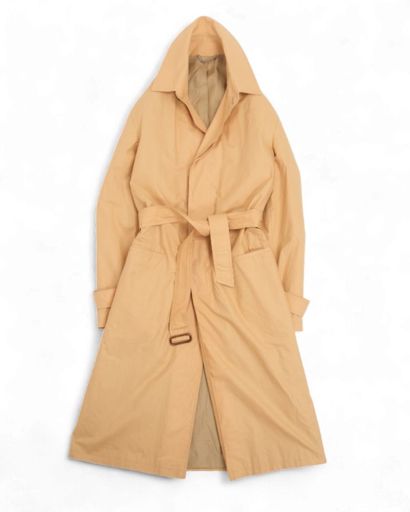 Honey Beige Belted Cotton Coat