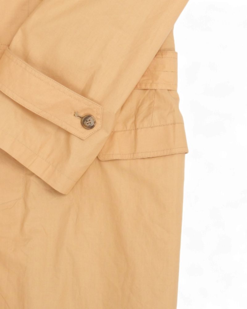 Honey Beige Belted Cotton Coat