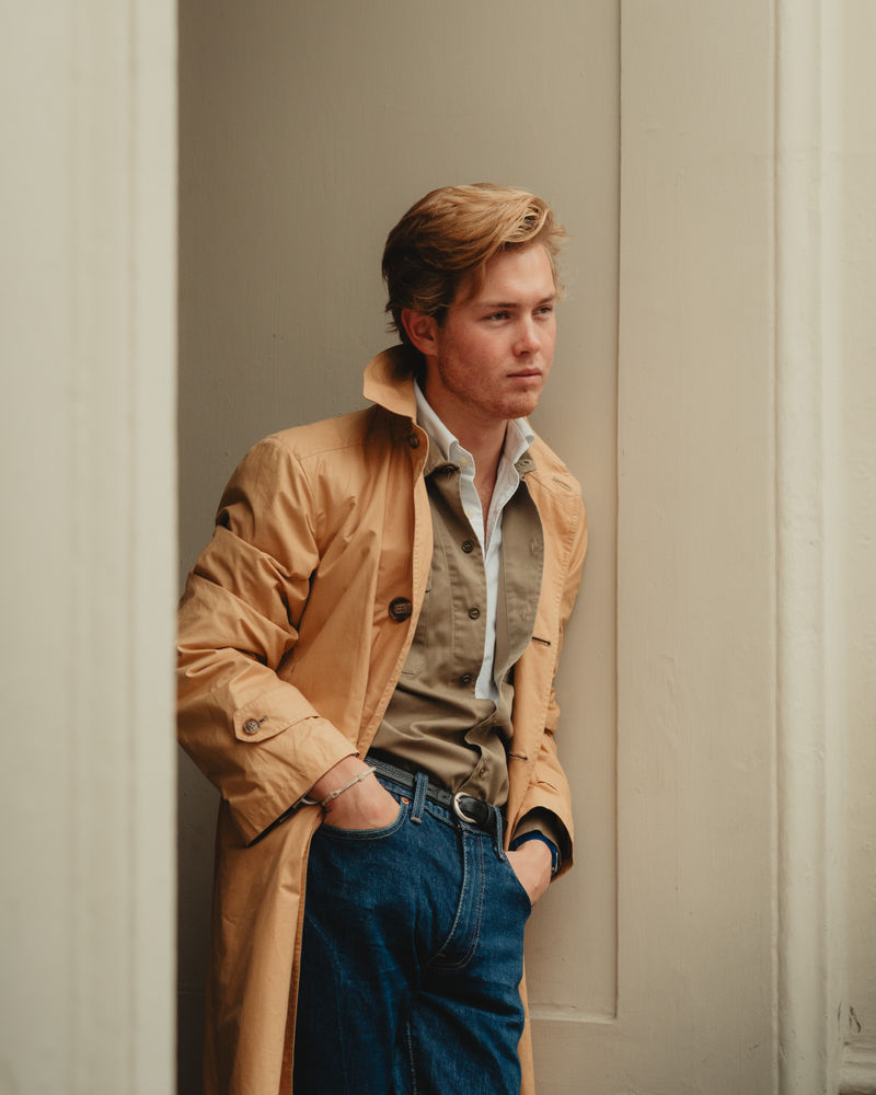 Honey Beige Belted Cotton Coat