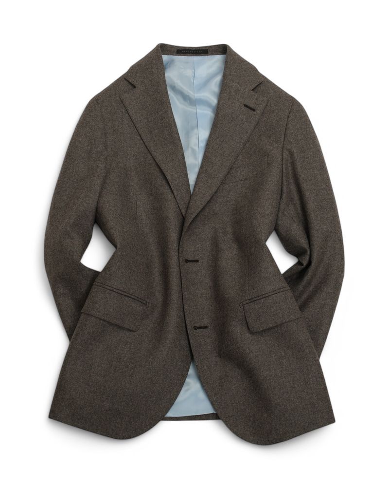 Dark Taupe Flannel Wool Suit