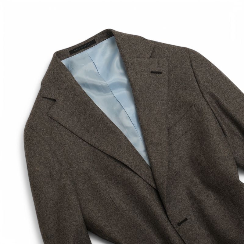 Dark Taupe Flannel Wool Suit