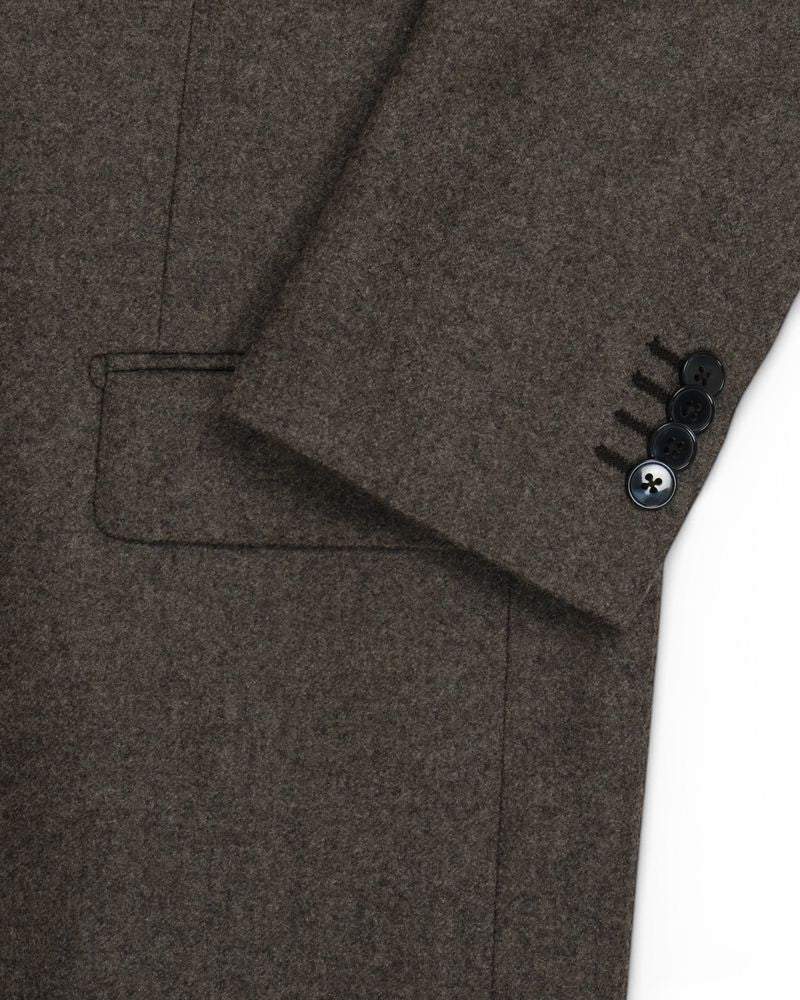 Dark Taupe Flannel Wool Suit