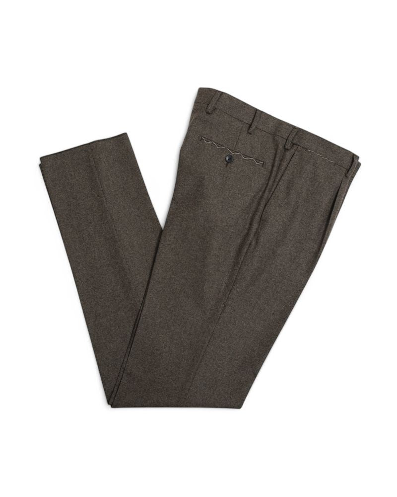 Dark Taupe Flannel Wool Suit