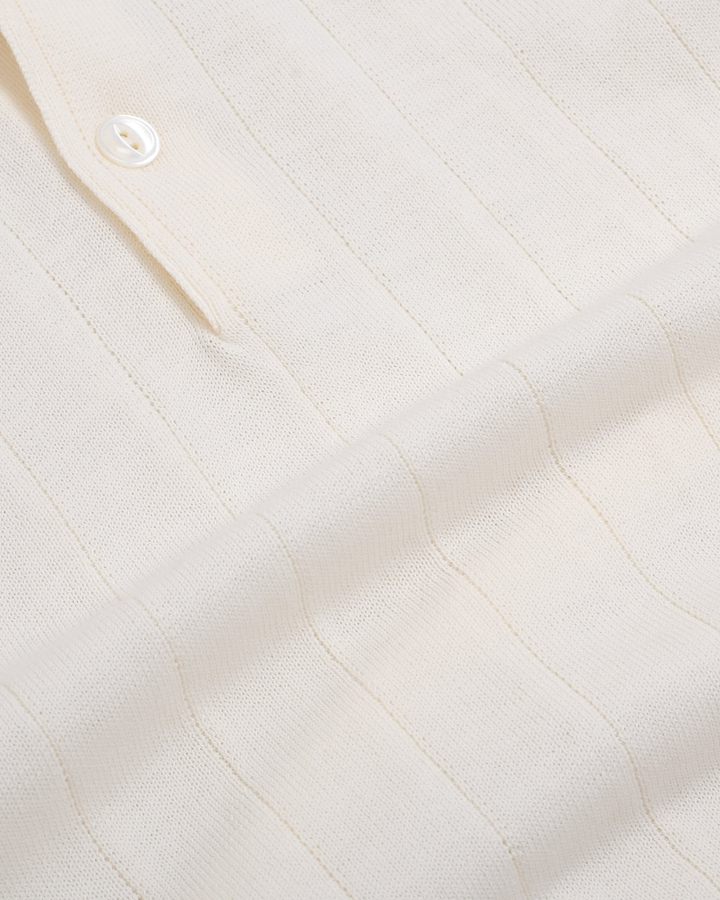Cream Nonpareil "Collo Americano" Short-Sleeve Polo