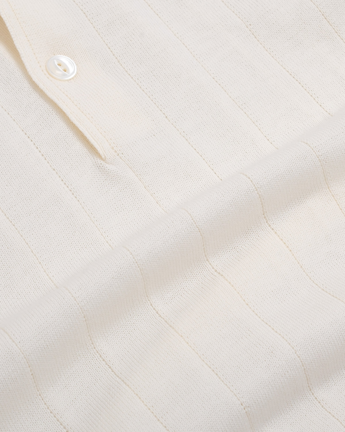 Cream Nonpareil "Collo Americano" Short-Sleeve Polo