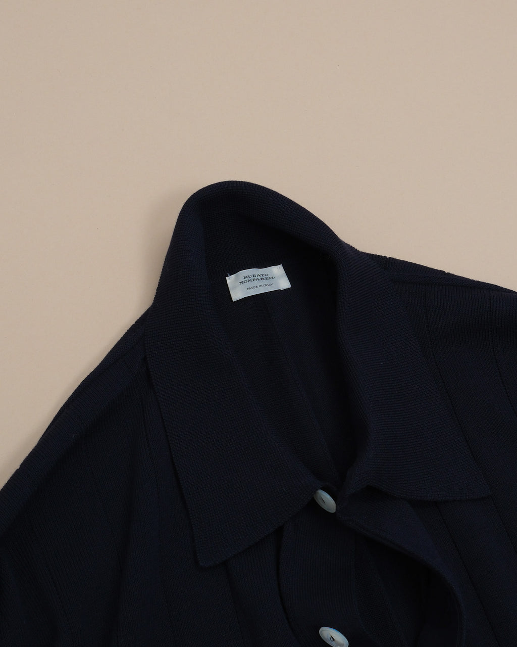 Navy Nonpareil "Collo Americano" LS Polo