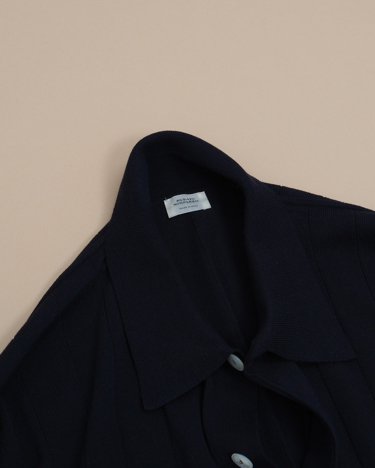 Navy Nonpareil "Collo Americano" LS Polo