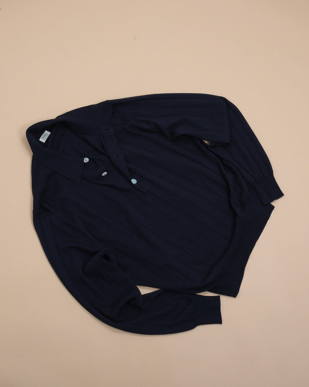 Navy Nonpareil "Collo Americano" LS Polo
