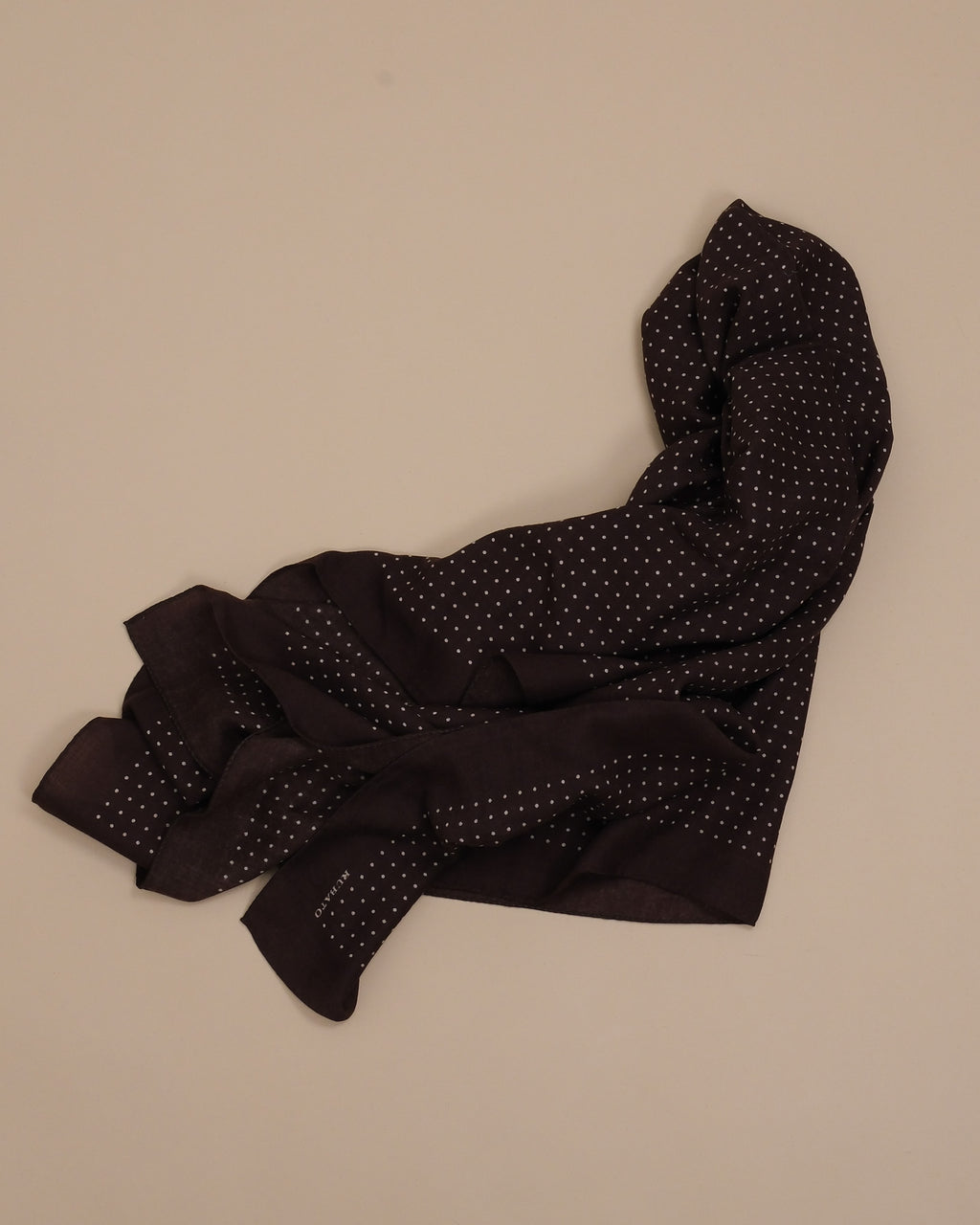 Dark Brown Polka Dot Wool/Yak Scarf