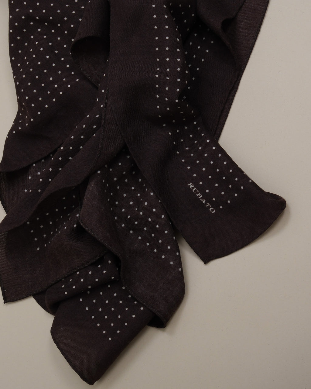 Dark Brown Polka Dot Wool/Yak Scarf