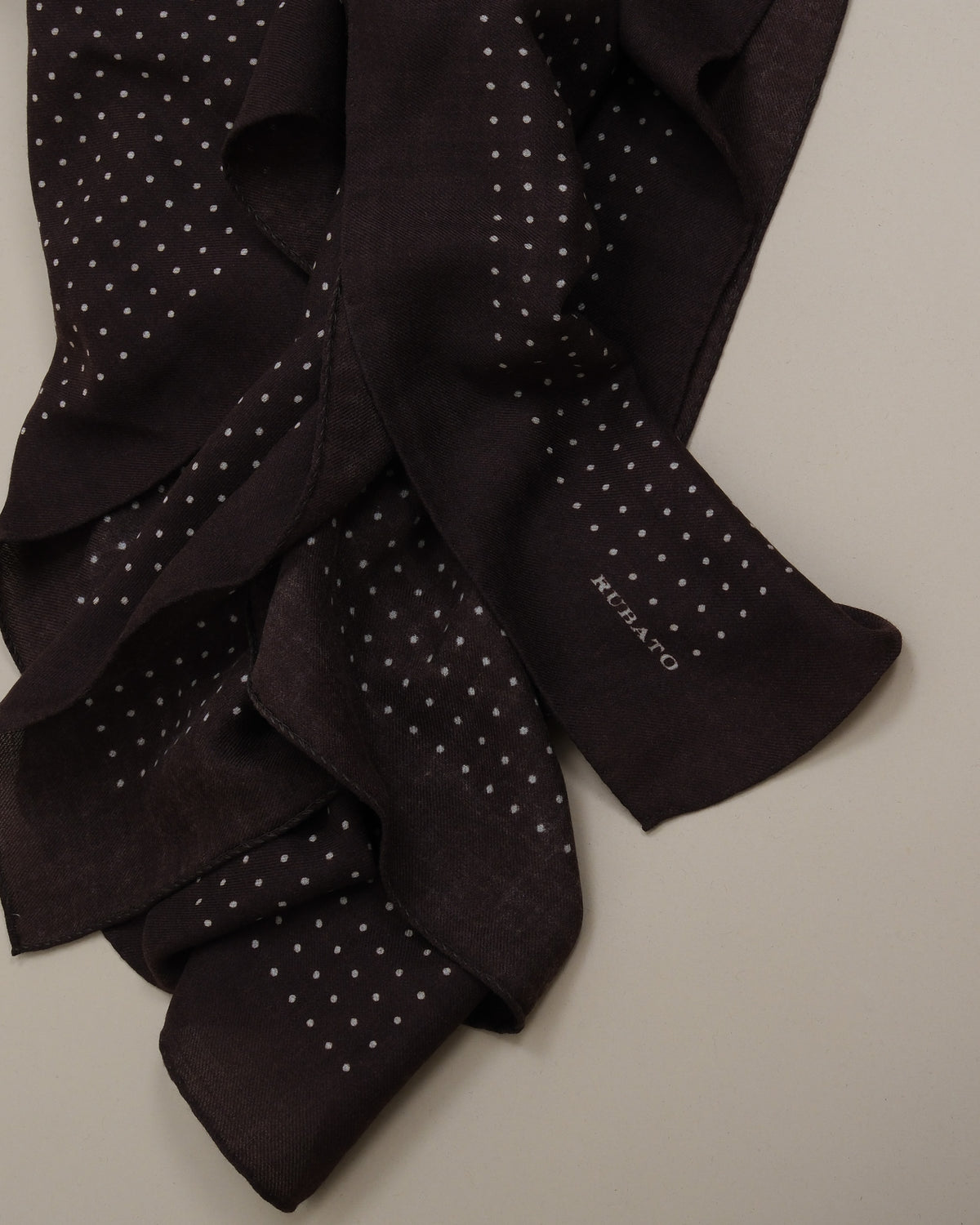 Dark Brown Polka Dot Wool/Yak Scarf