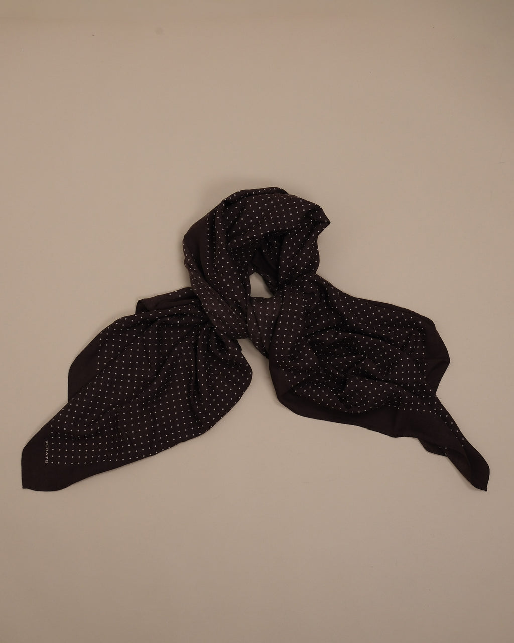 Dark Brown Polka Dot Wool/Yak Scarf