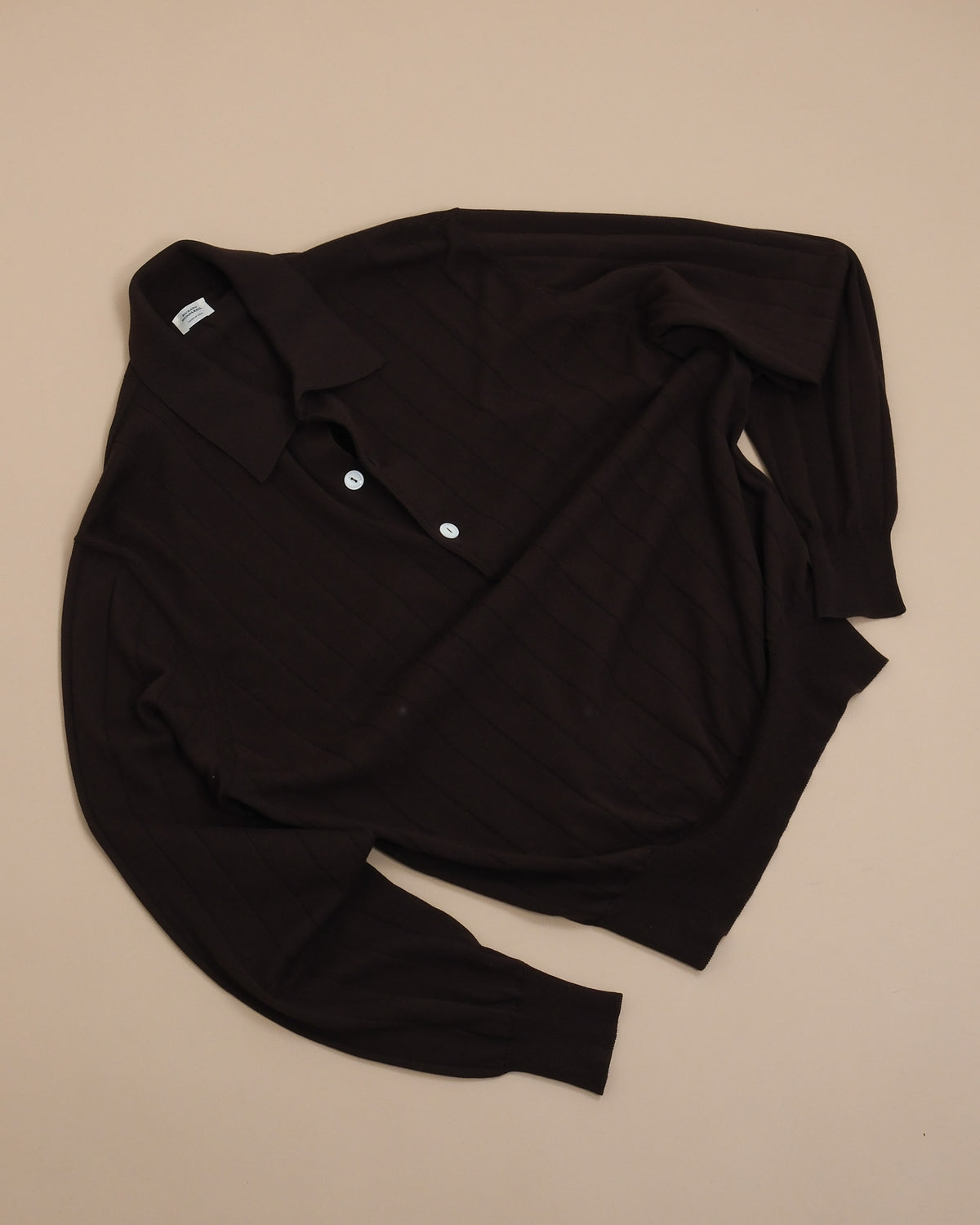 Ebano Nonpareil Collo Americano Long-Sleeve Polo