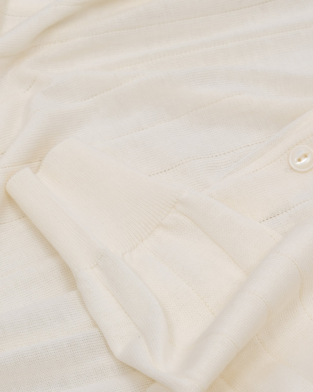 Cream Nonpareil Collo Americano Long-Sleeve Polo