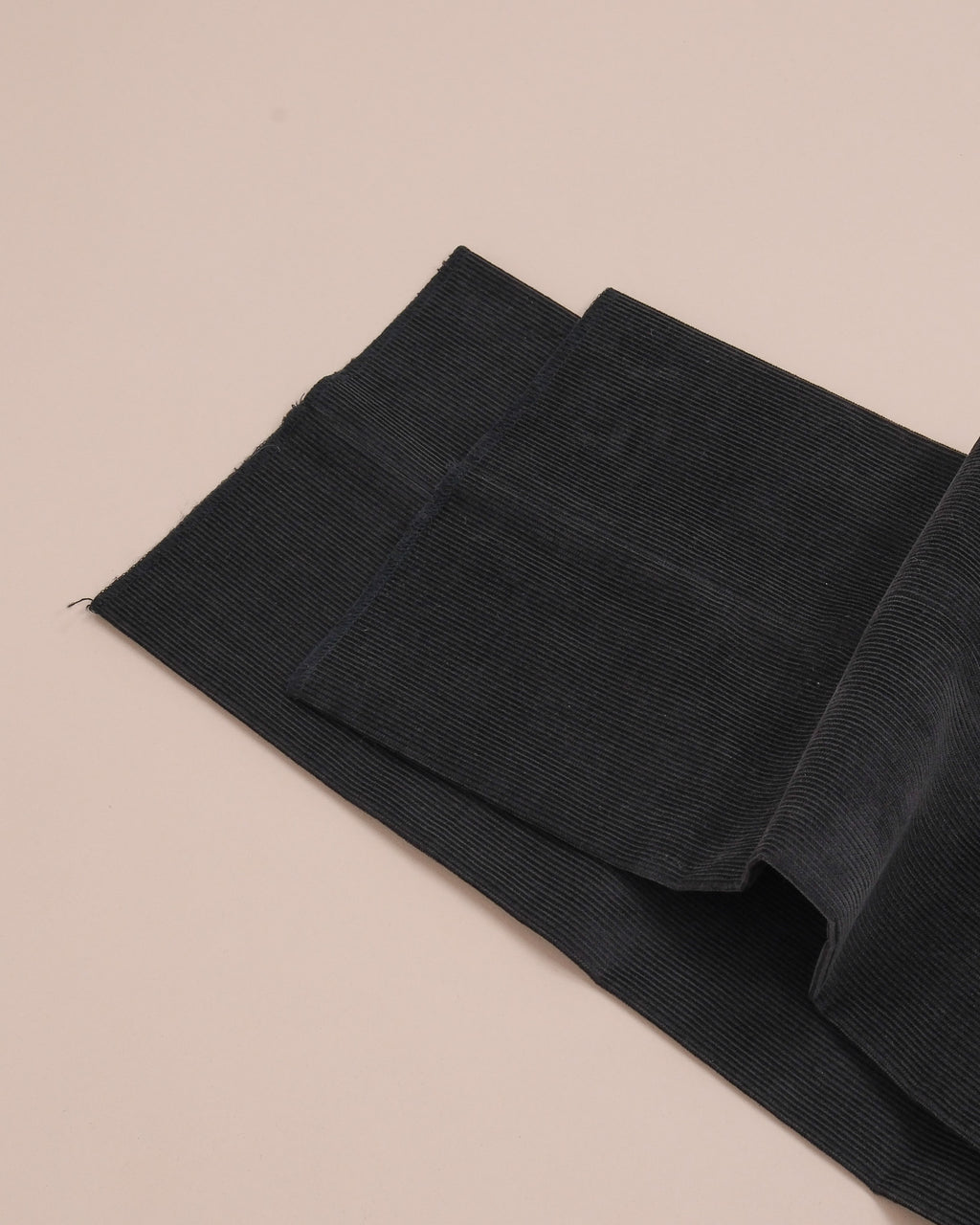 Black Cord Pleated Trousers