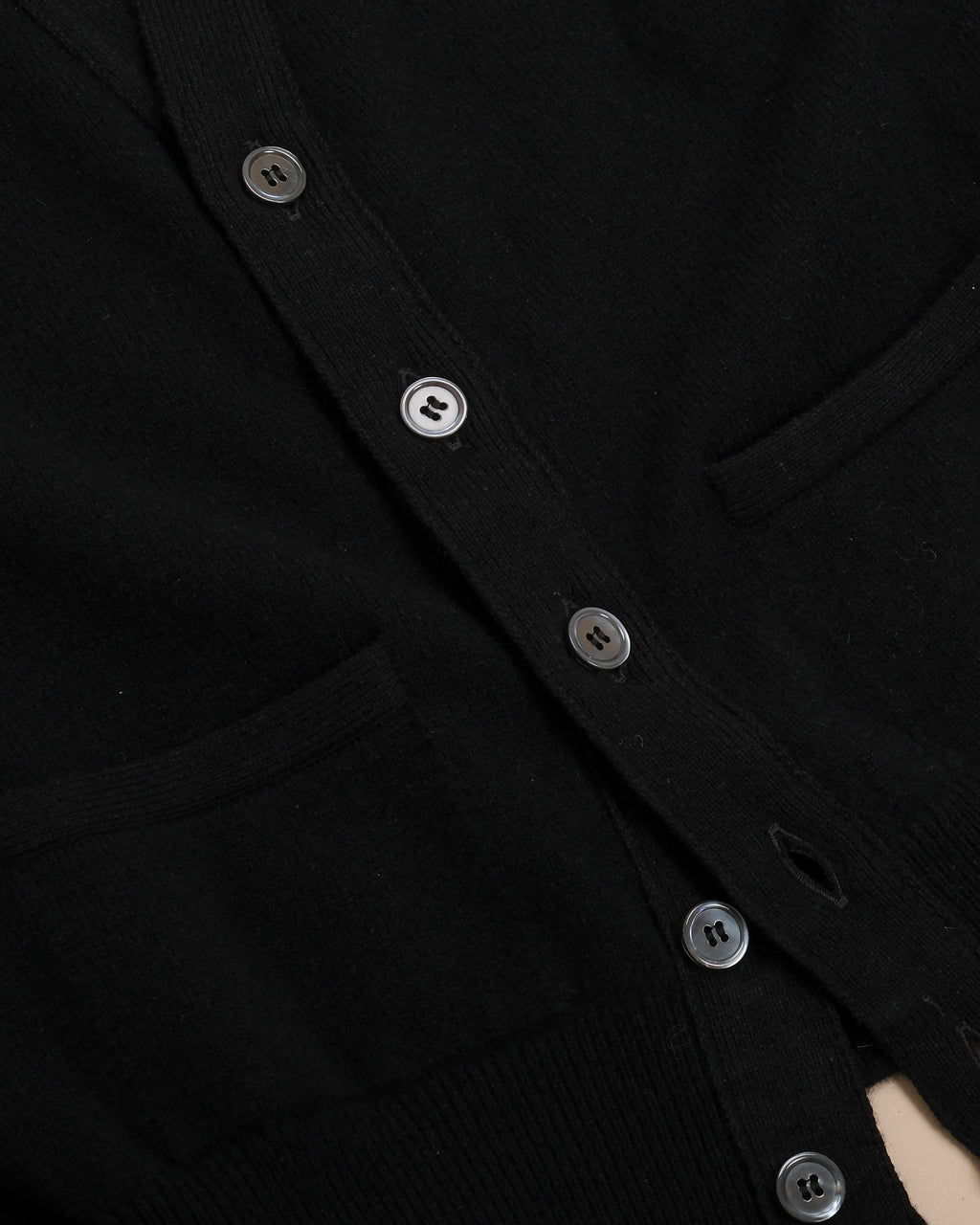 Black Lambswool Standard Cardigan