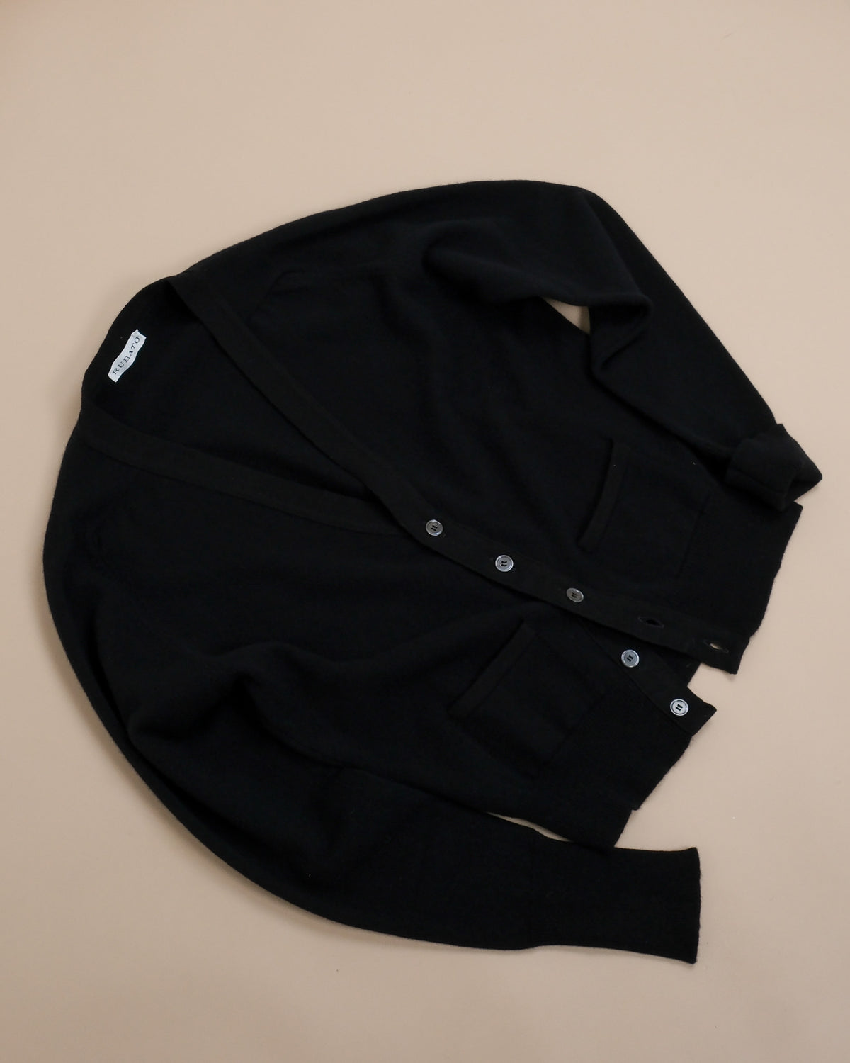 Black Lambswool Standard Cardigan