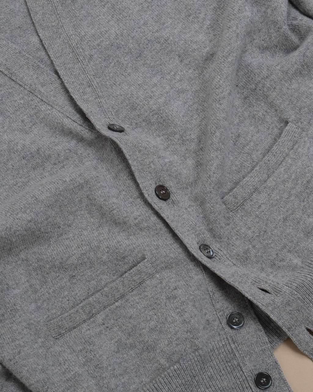 Stone Lambswool Standard Cardigan
