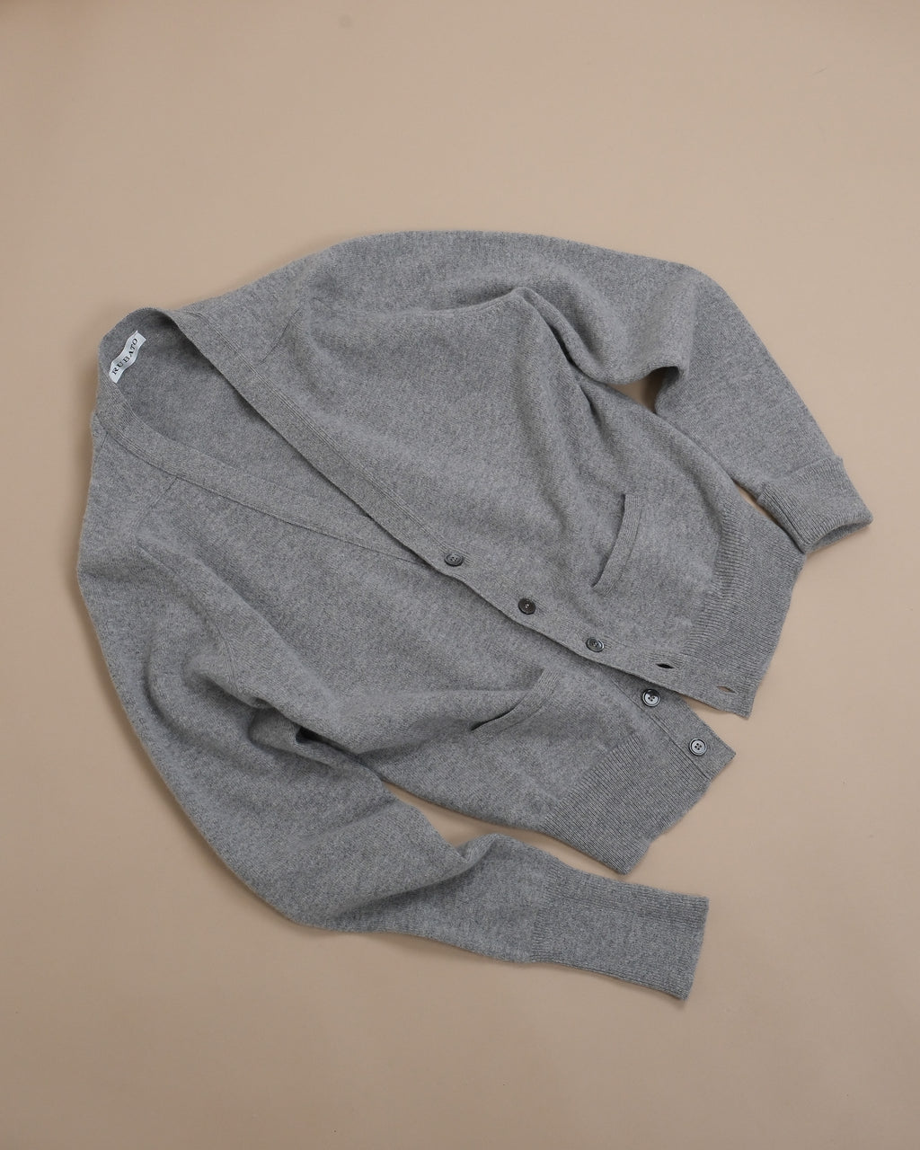Stone Lambswool Standard Cardigan