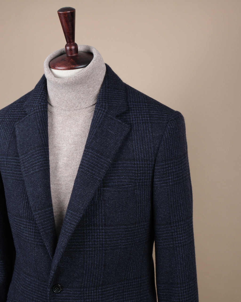 Navy Glen Check Wool/Cashmere Sports Jacket