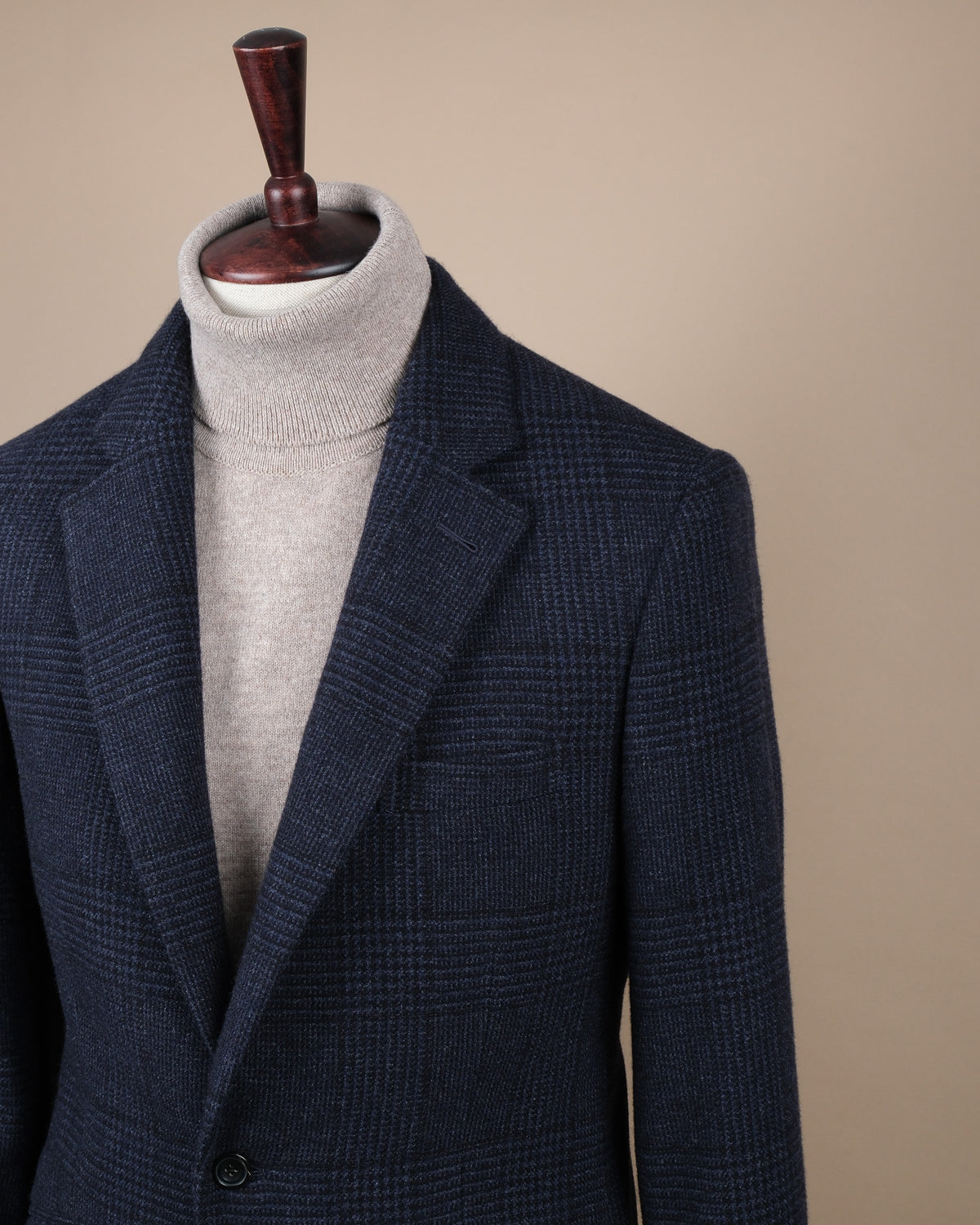 Navy Glen Check Wool/Cashmere Sports Jacket