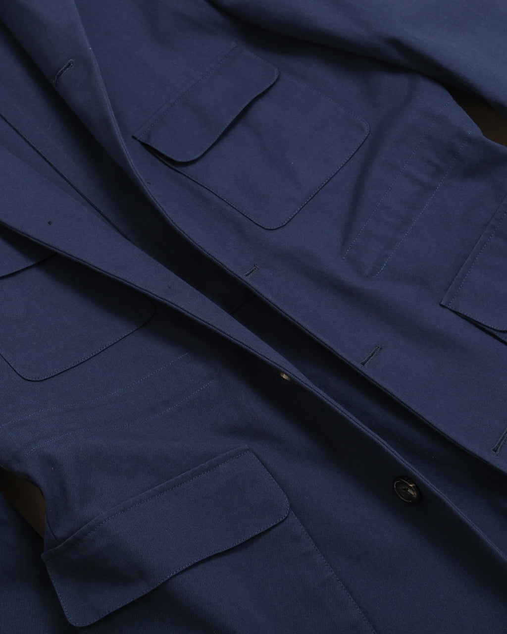 Navy Cotton Twill Safari Jacket