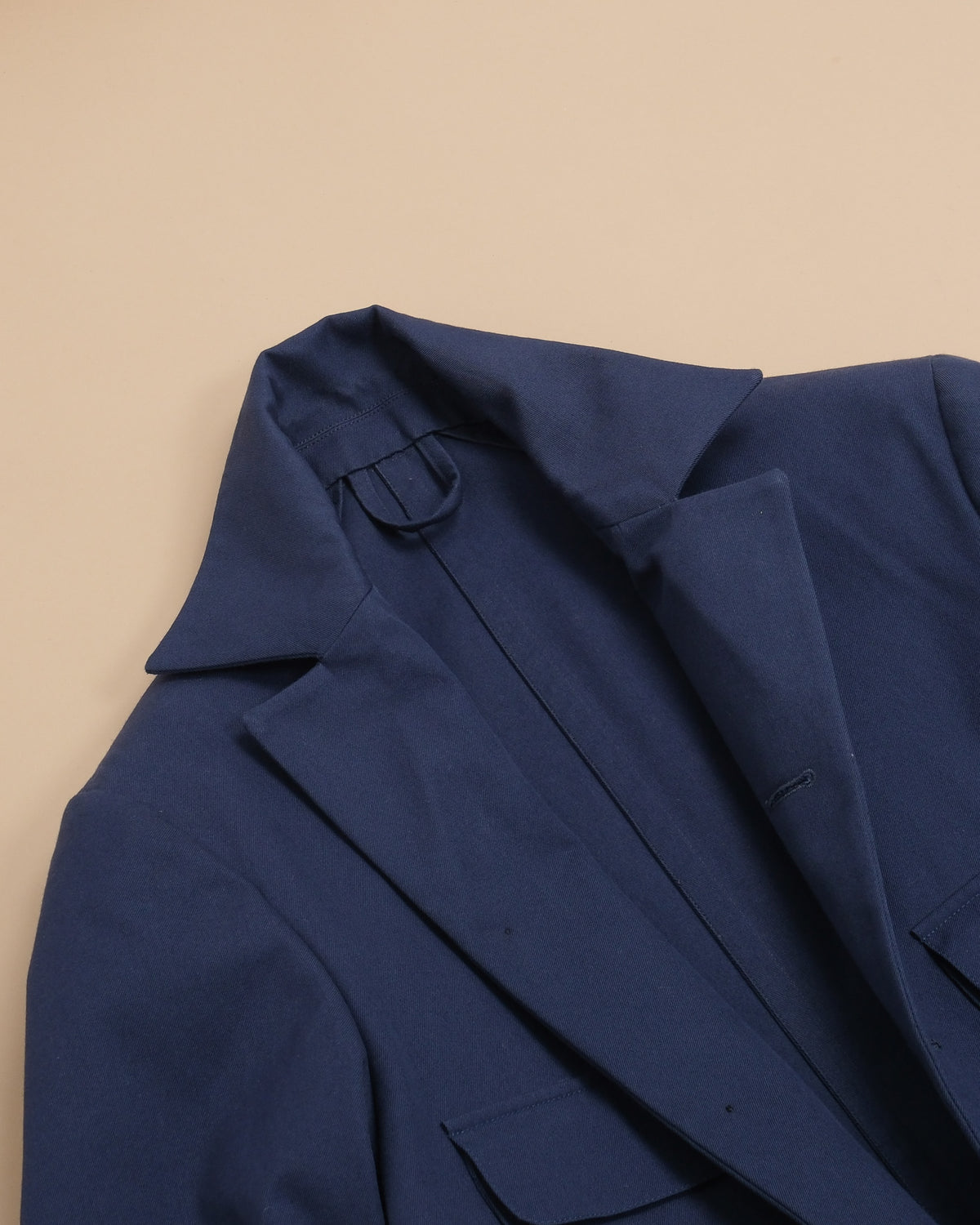 Navy Cotton Twill Safari Jacket