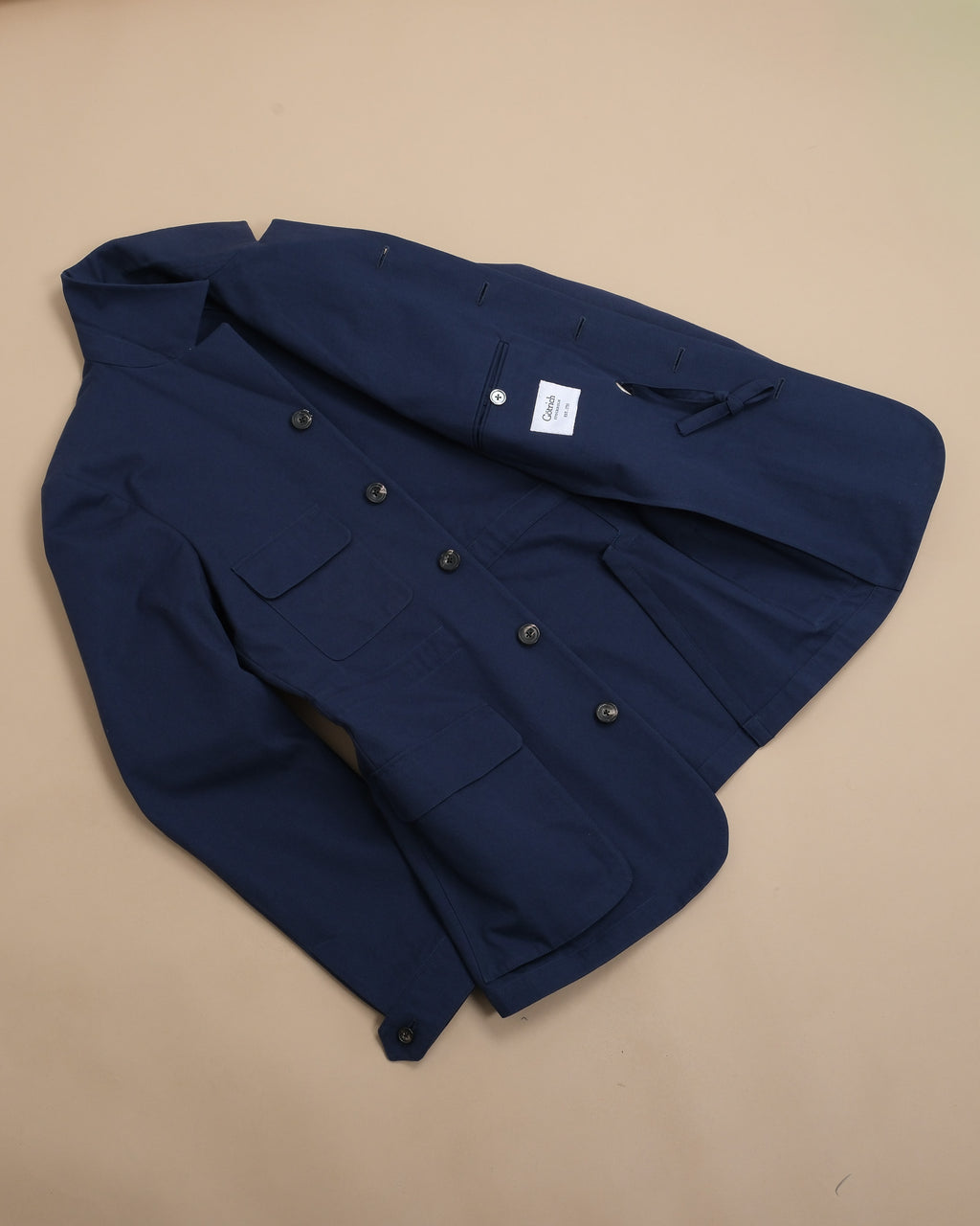 Navy Cotton Twill Safari Jacket