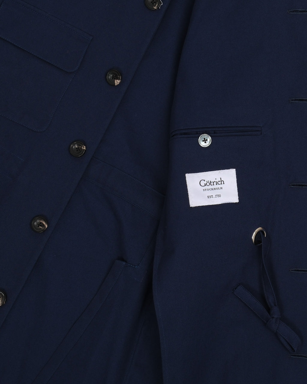 Navy Cotton Twill Safari Jacket