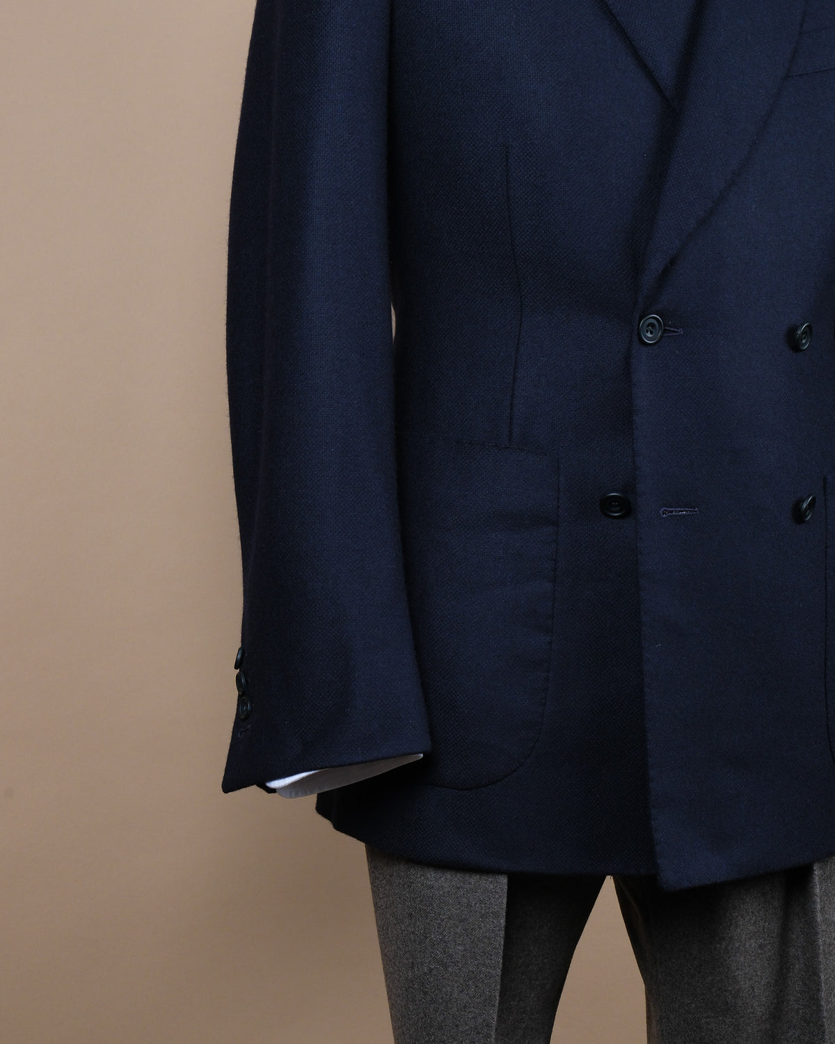 Navy DB. Brushed Hopsack Wool Sports Jacket