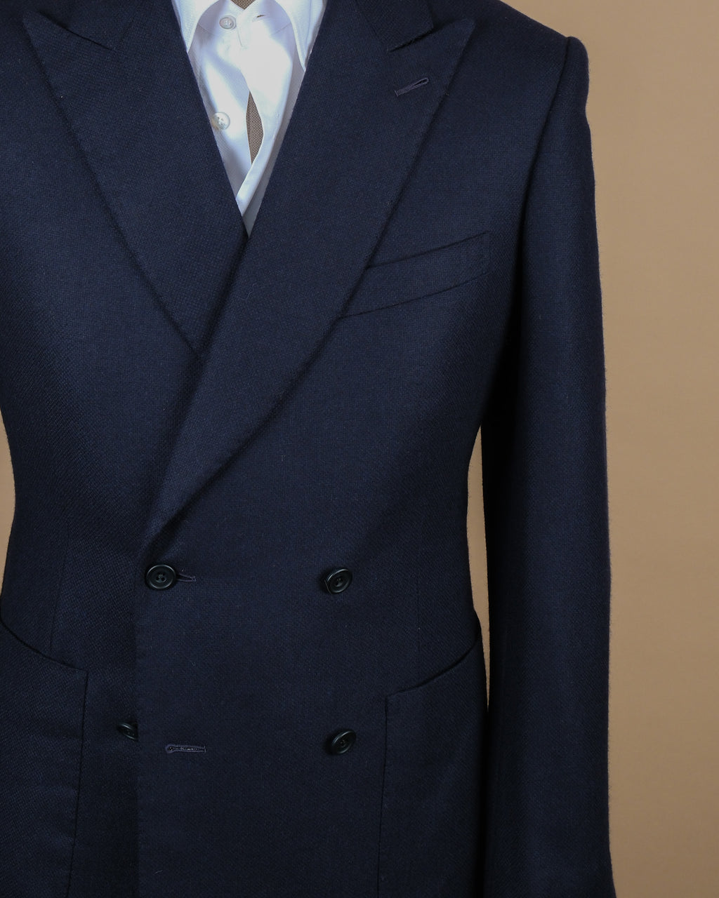 Navy DB. Brushed Hopsack Wool Sports Jacket