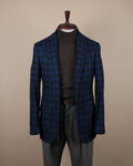 Dark Blue & Evergreen Plaid Check Sports Jacket