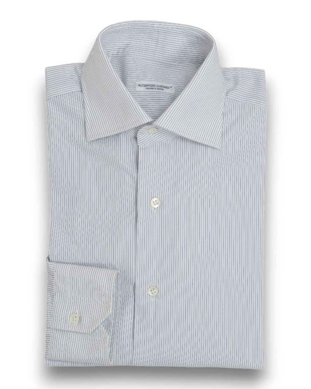 White/Blue Pinstripe Poplin Shirt