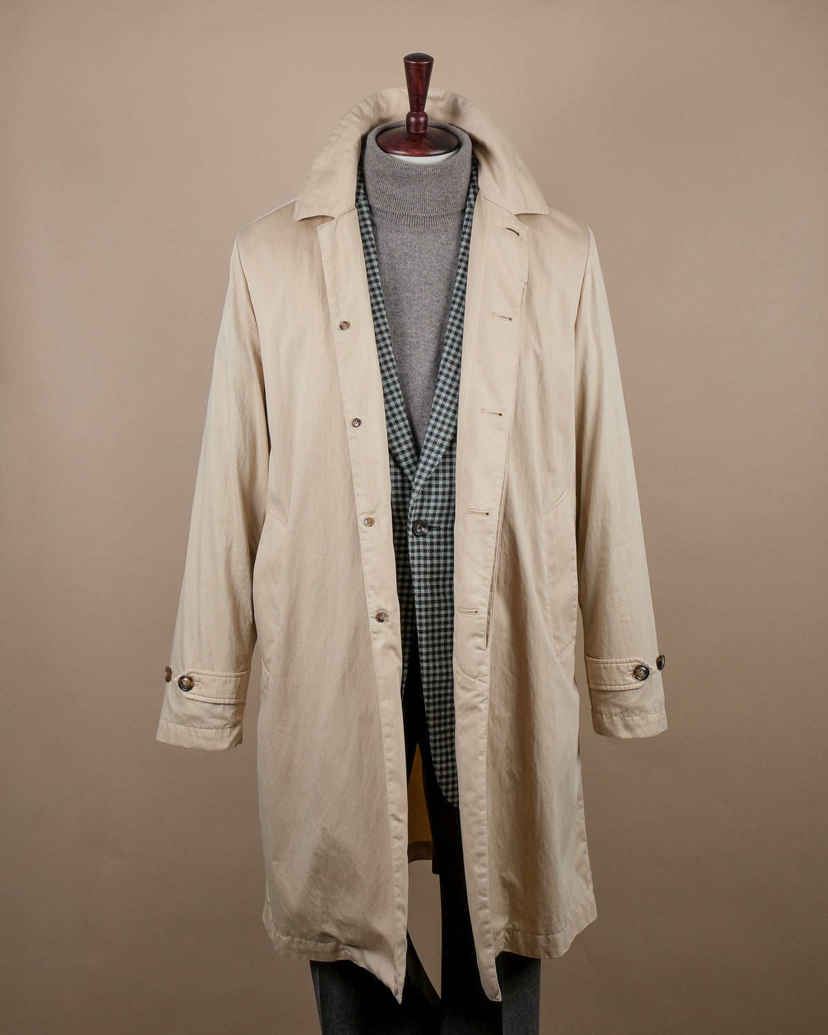 Beige Cotton Split-Raglan Torino Coat