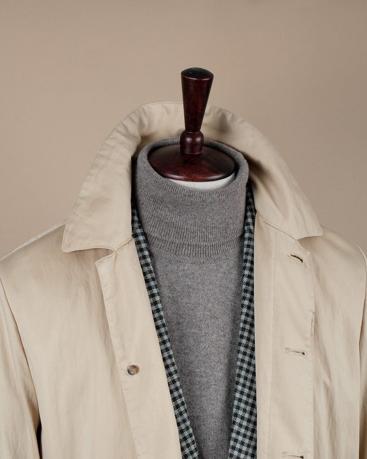 Beige Cotton Split-Raglan Torino Coat