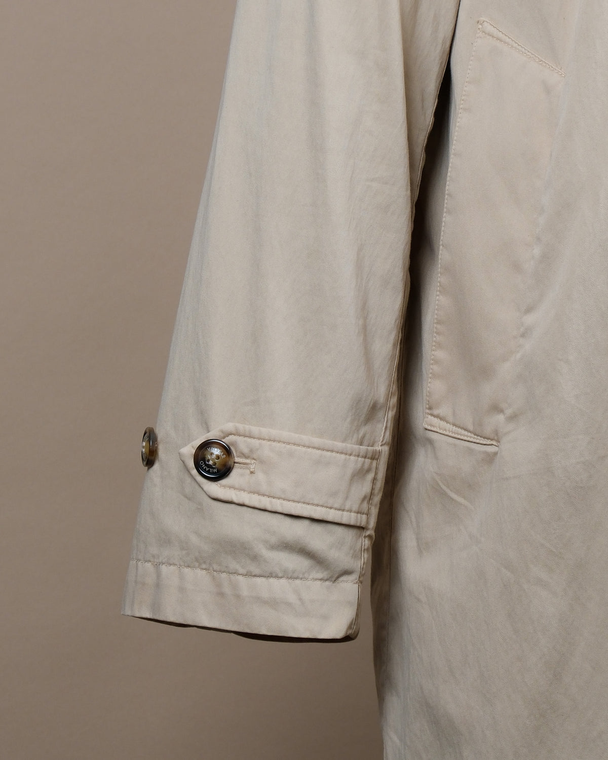 Beige Cotton Split-Raglan Torino Coat